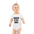 HAUNTED BY MY INBOX baby bodysuit, white
