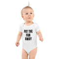 PUT THE FAN AWAY baby bodysuit, white