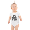 40% CHANCE OF NAPS baby bodysuit, white