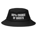 80% CHANCE OF GHOSTS bucket hat, black