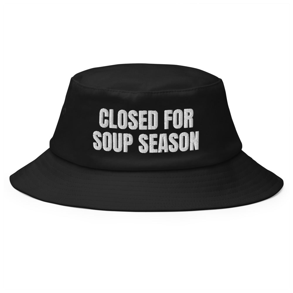 CLOSED FOR SOUP SEASON bucket hat, black