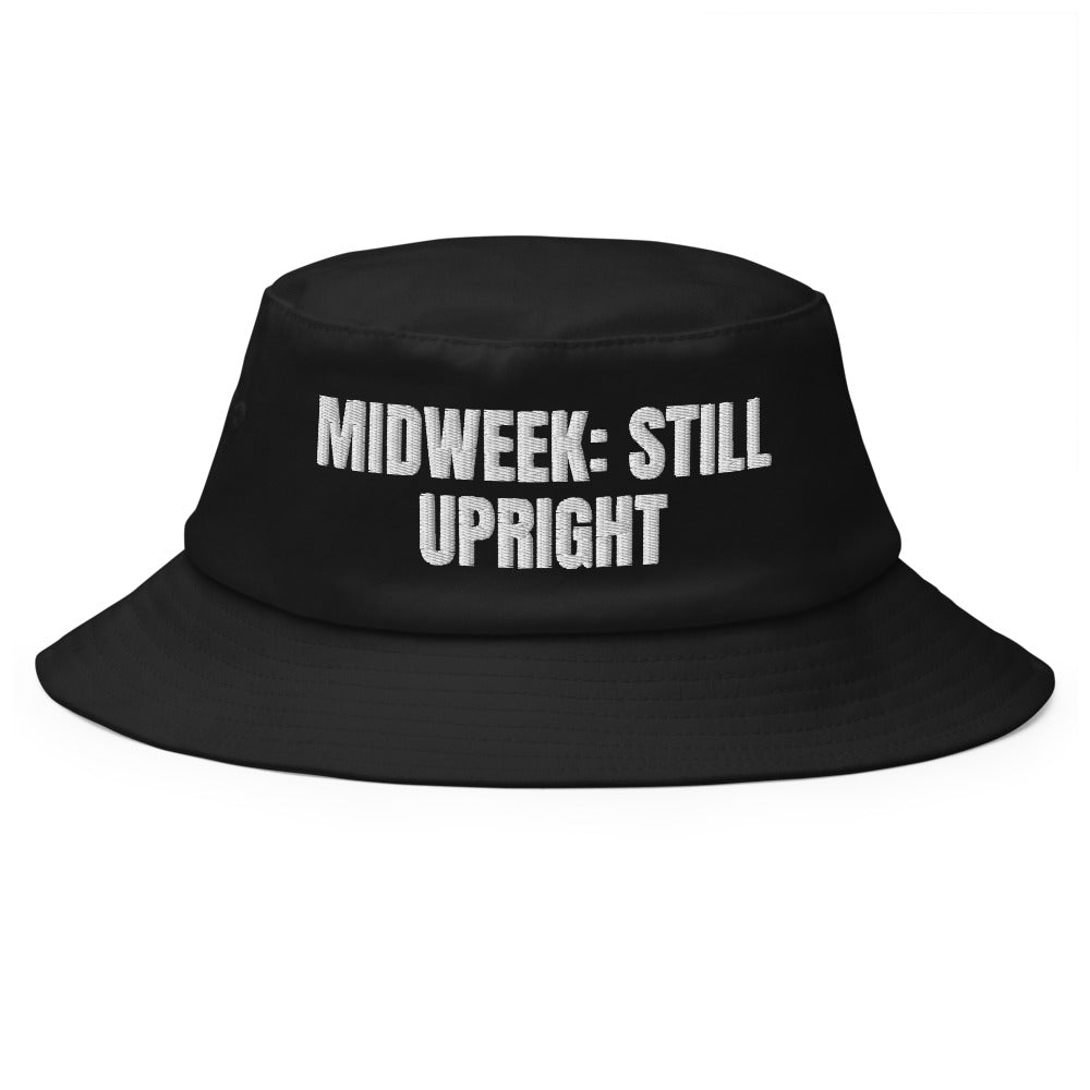 MIDWEEK: STILL UPRIGHT bucket hat, black
