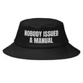 NOBODY ISSUED A MANUAL bucket hat, black