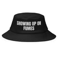 SHOWING UP ON FUMES bucket hat, black