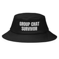 GROUP CHAT SURVIVOR bucket hat, black