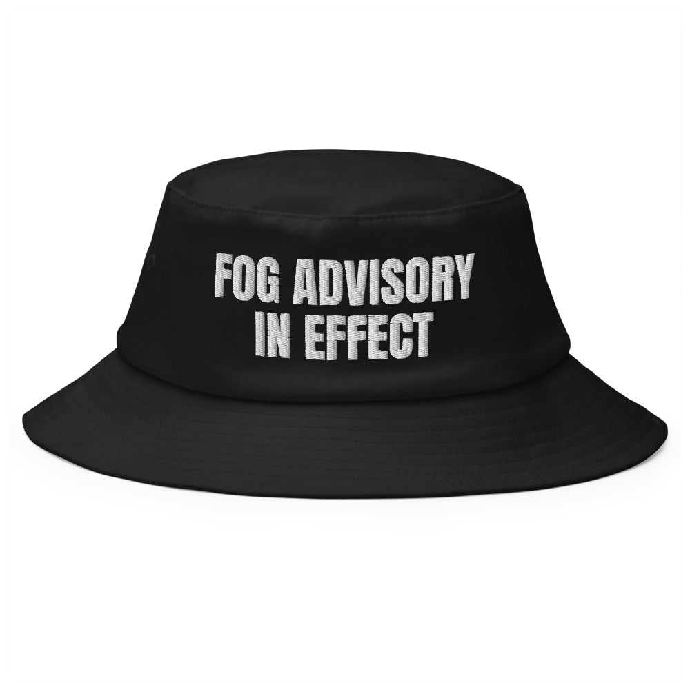 FOG ADVISORY IN EFFECT bucket hat, black