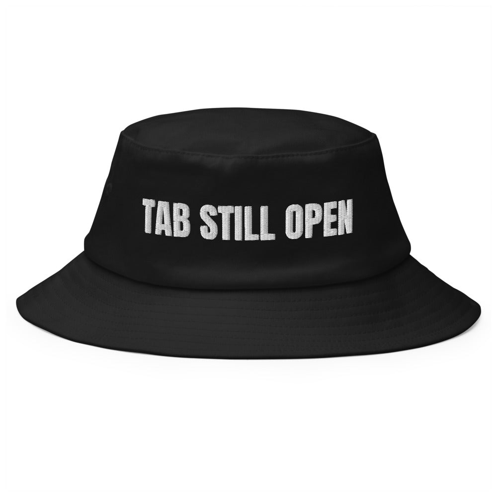 TAB STILL OPEN bucket hat, black