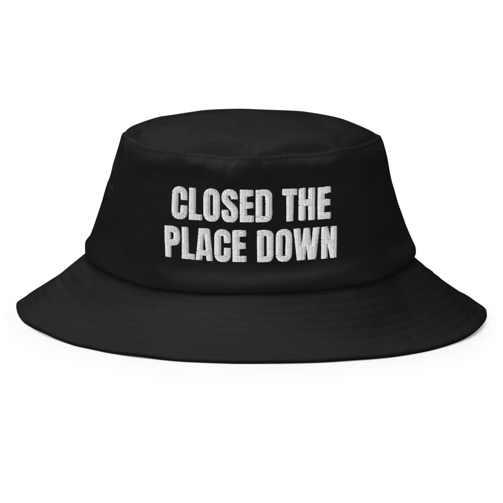 CLOSED THE PLACE DOWN bucket hat, black
