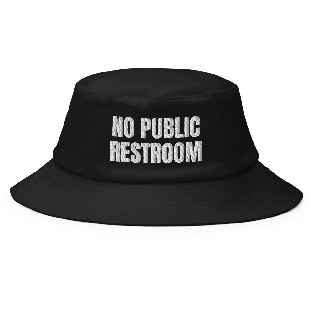 NO PUBLIC RESTROOM bucket hat, black