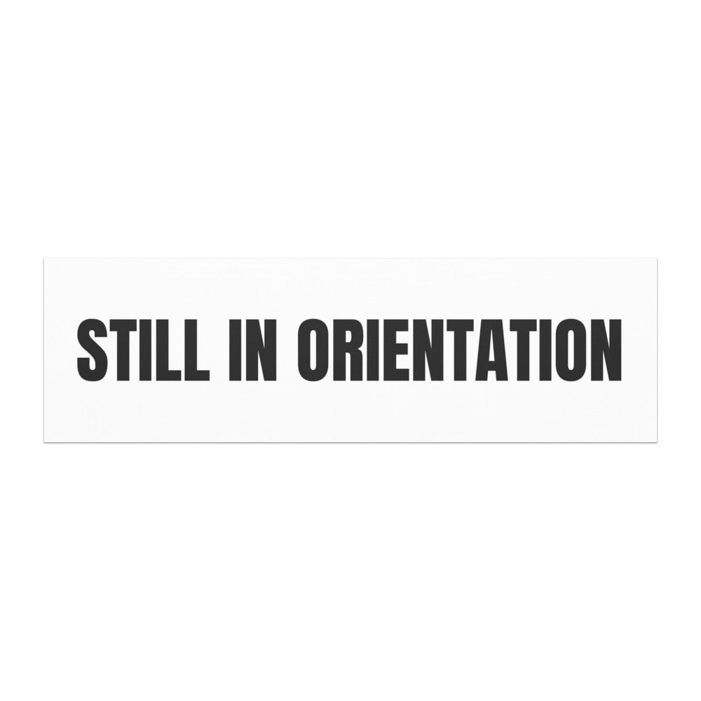 STILL IN ORIENTATION car magnet