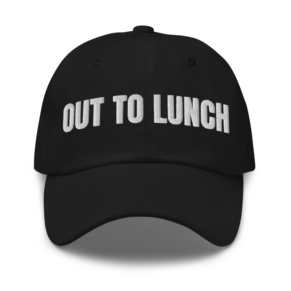 OUT TO LUNCH dad hat, black