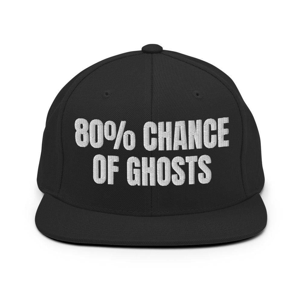 80% CHANCE OF GHOSTS snapback, black