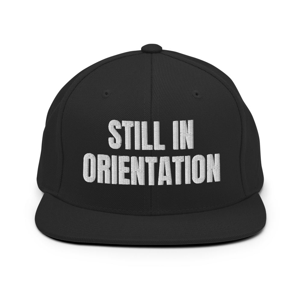 STILL IN ORIENTATION snapback, black