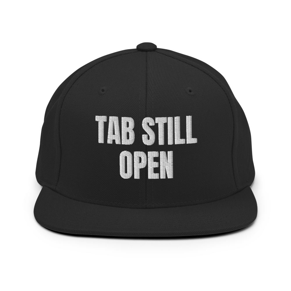 TAB STILL OPEN snapback, black
