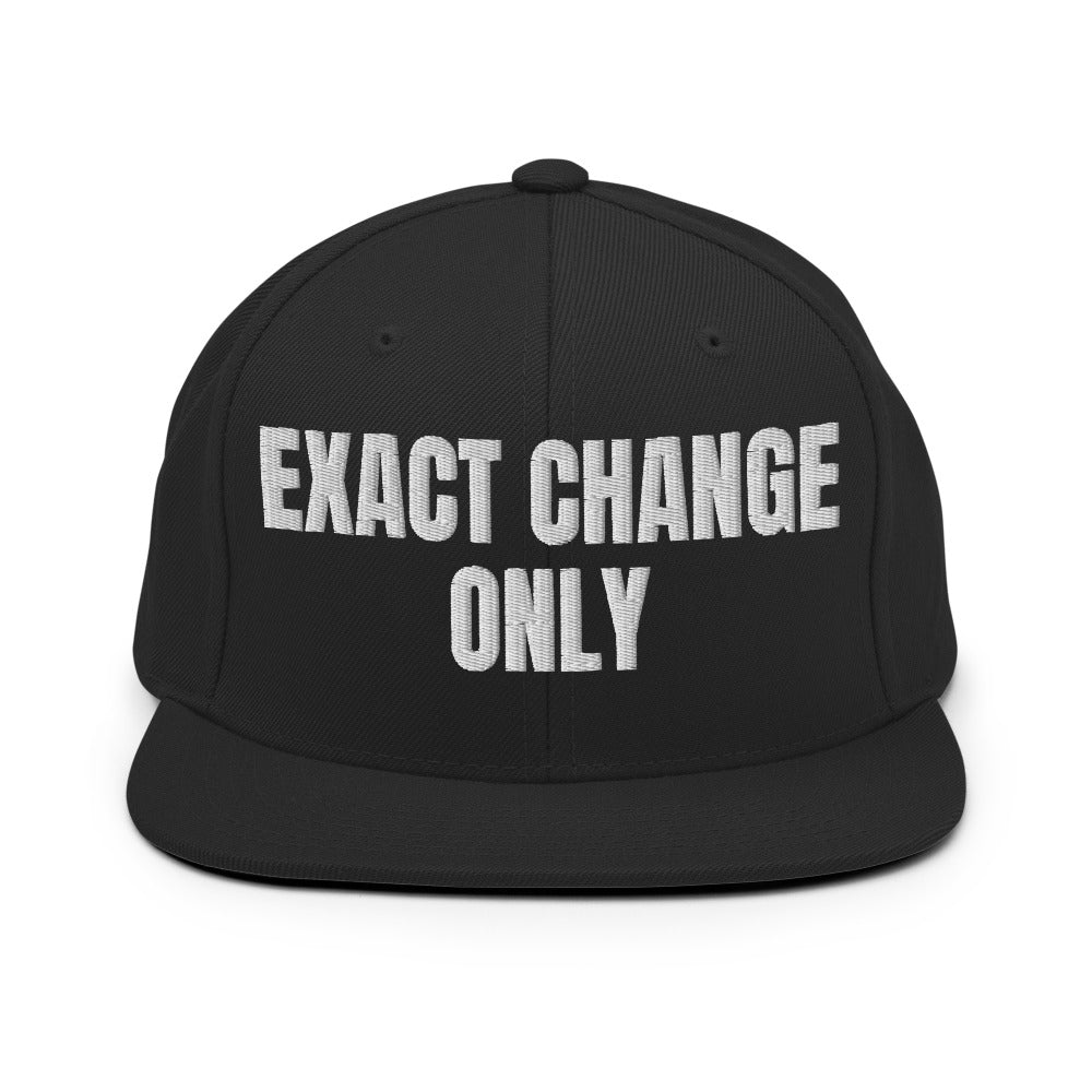 EXACT CHANGE ONLY snapback, black