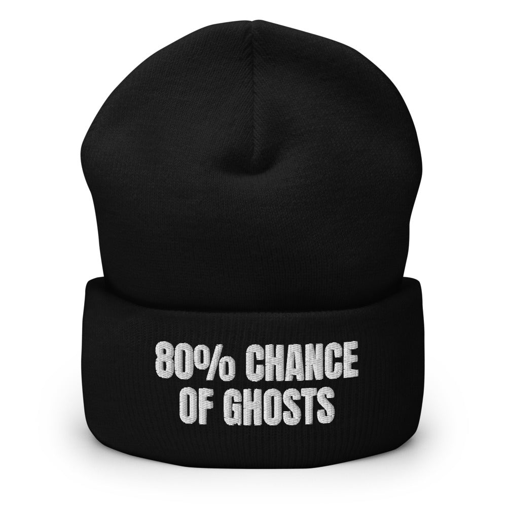 80% CHANCE OF GHOSTS beanie, black
