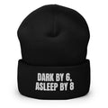 DARK BY 6, ASLEEP BY 8 beanie, black