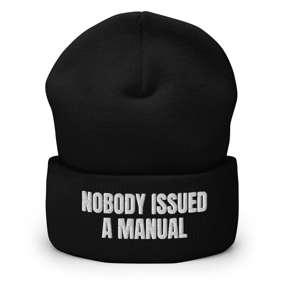 NOBODY ISSUED A MANUAL beanie, black