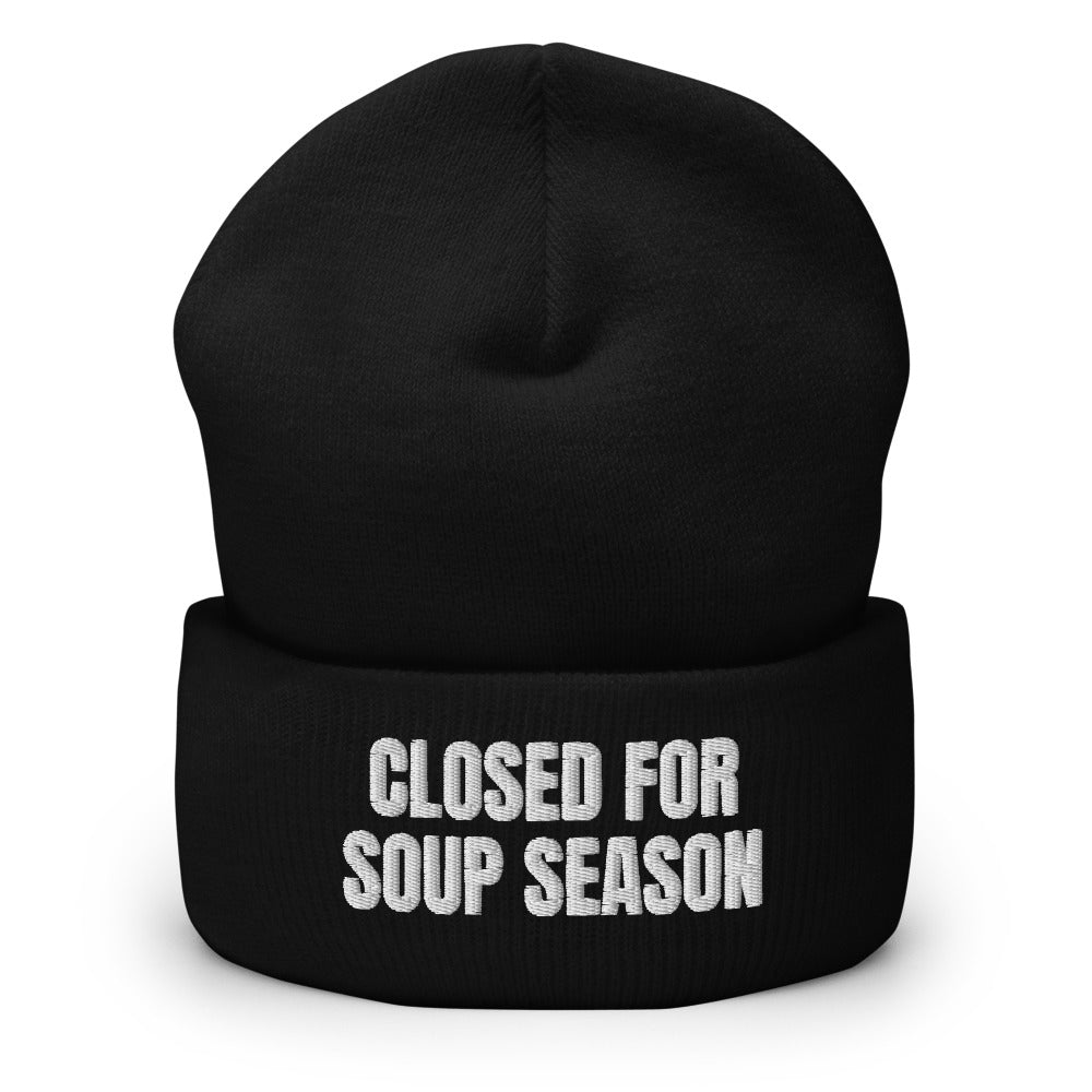 CLOSED FOR SOUP SEASON beanie, black