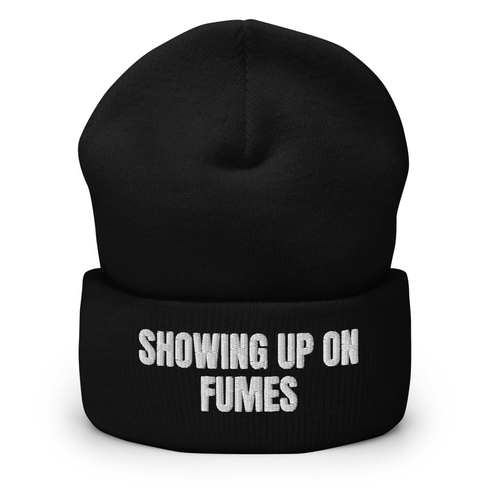 SHOWING UP ON FUMES beanie, black
