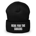 HERE FOR THE SNACKS beanie, black