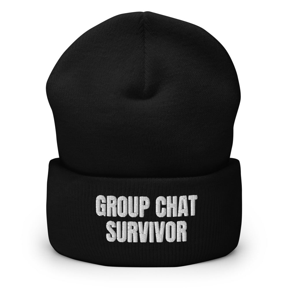 GROUP CHAT SURVIVOR beanie, black