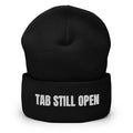 TAB STILL OPEN beanie, black