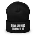 NOW SERVING NUMBER 12 beanie, black