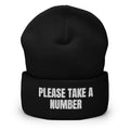 PLEASE TAKE A NUMBER beanie, black