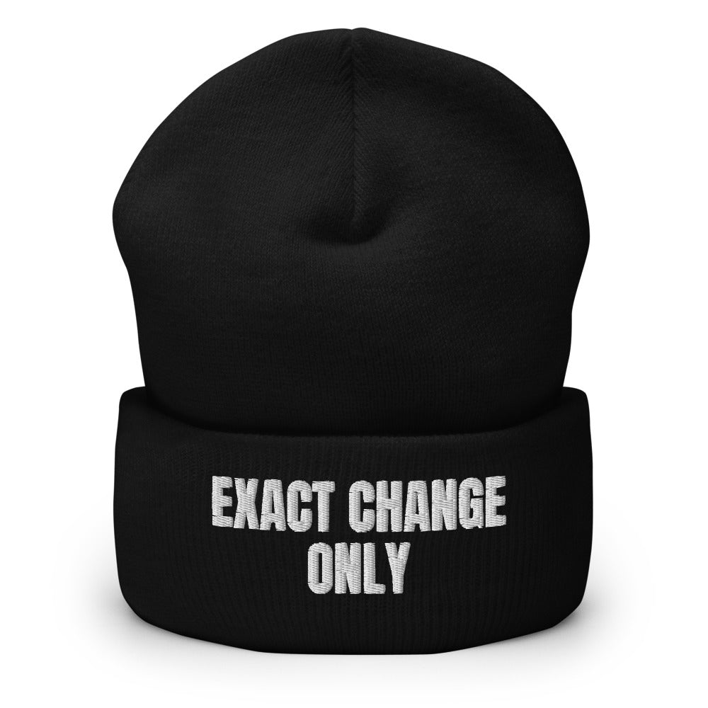 EXACT CHANGE ONLY beanie, black