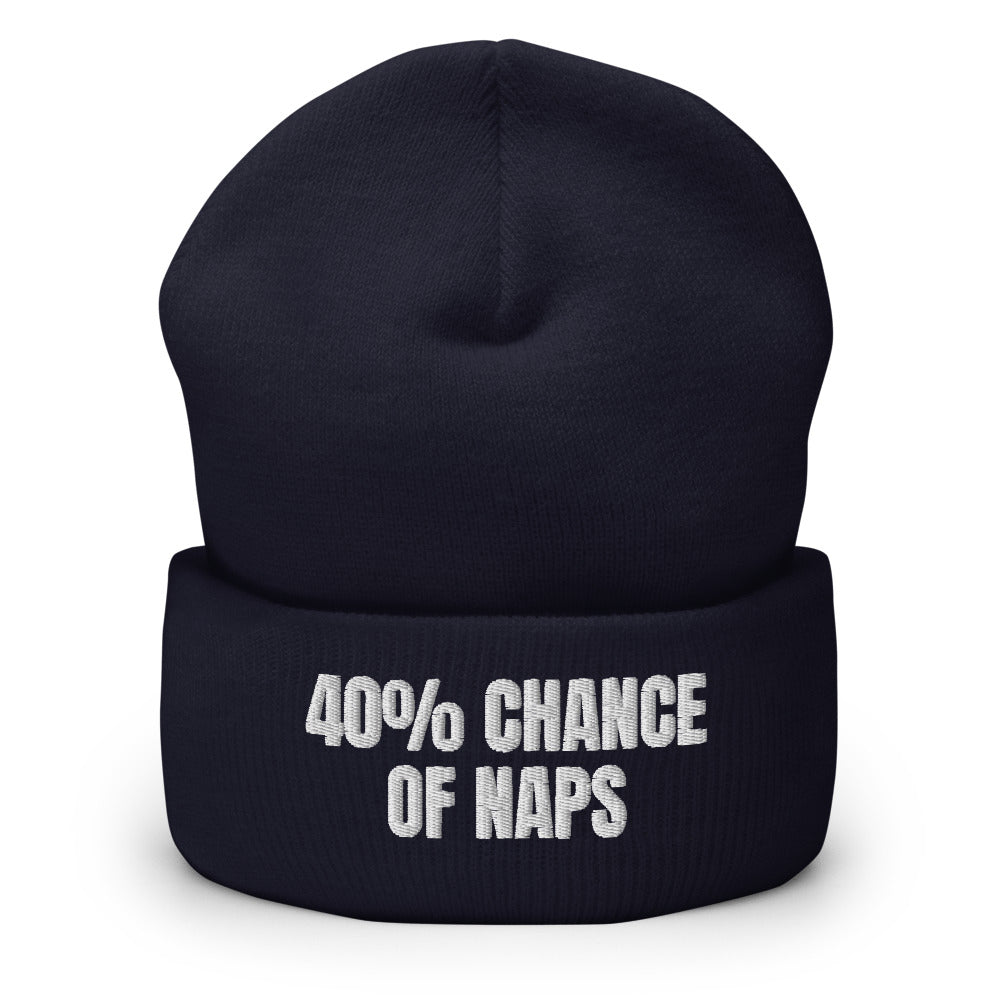 40% CHANCE OF NAPS beanie, navy