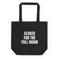 CLOSED FOR THE FULL MOON tote bag, black