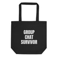 GROUP CHAT SURVIVOR tote bag, black