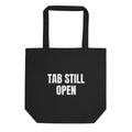 TAB STILL OPEN tote bag, black