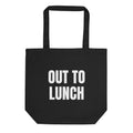 OUT TO LUNCH tote bag, black