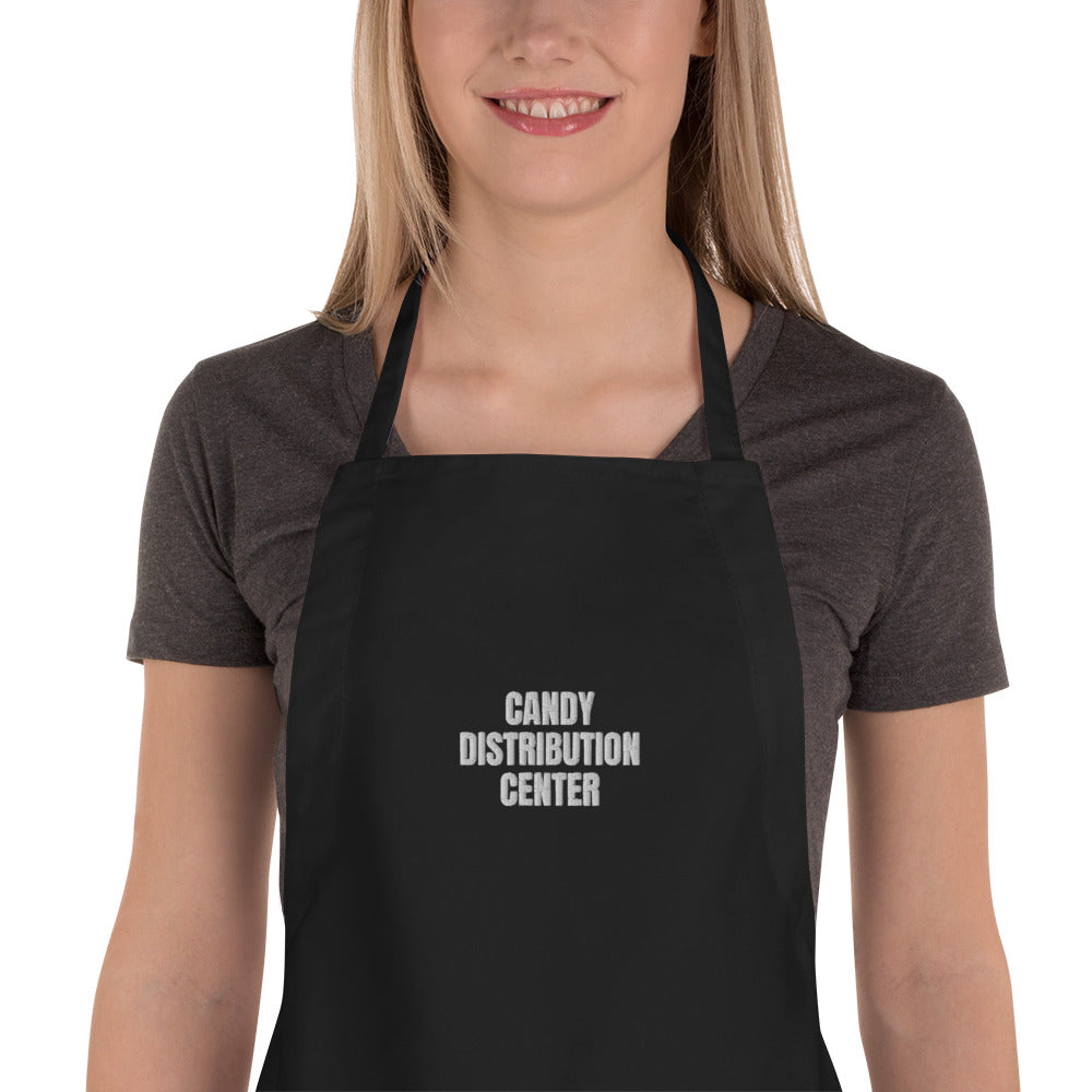 CANDY DISTRIBUTION CENTER apron, black