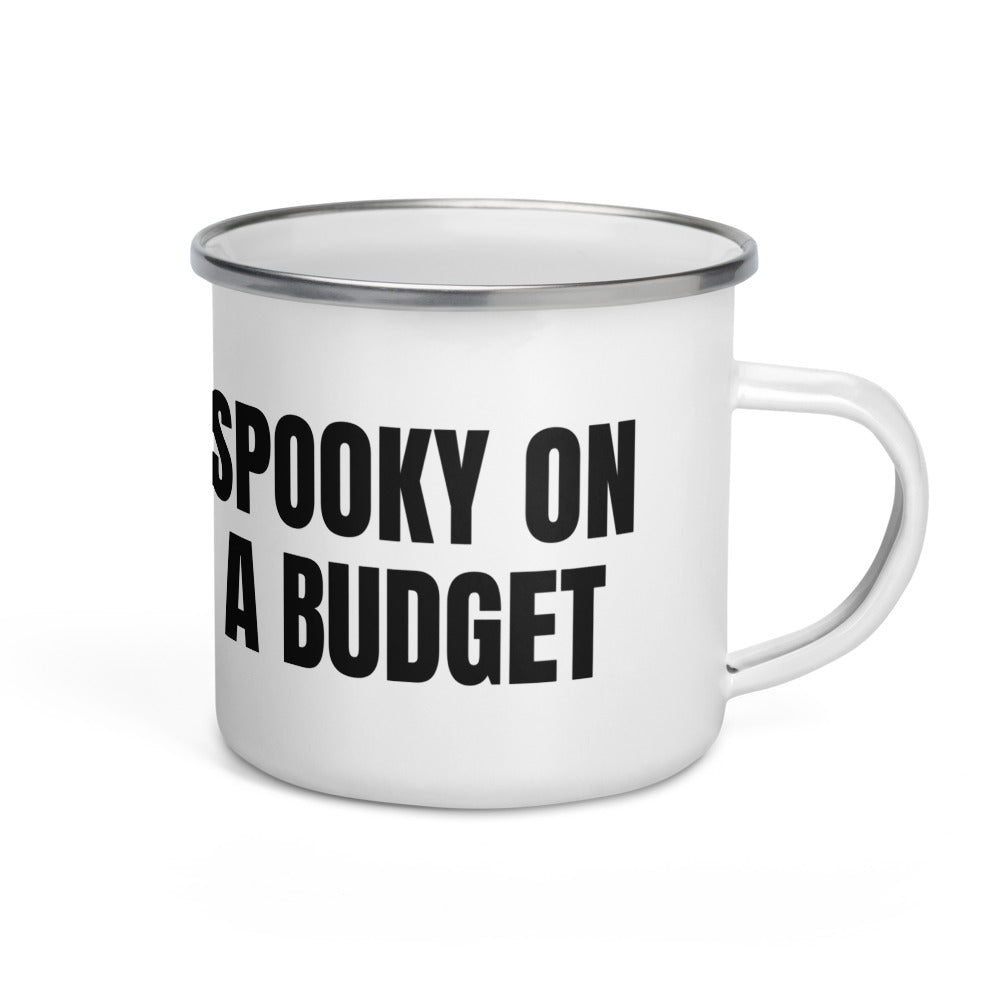 SPOOKY ON A BUDGET enamel camp mug