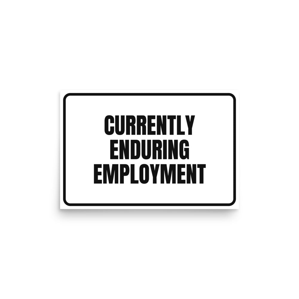CURRENTLY ENDURING EMPLOYMENT poster