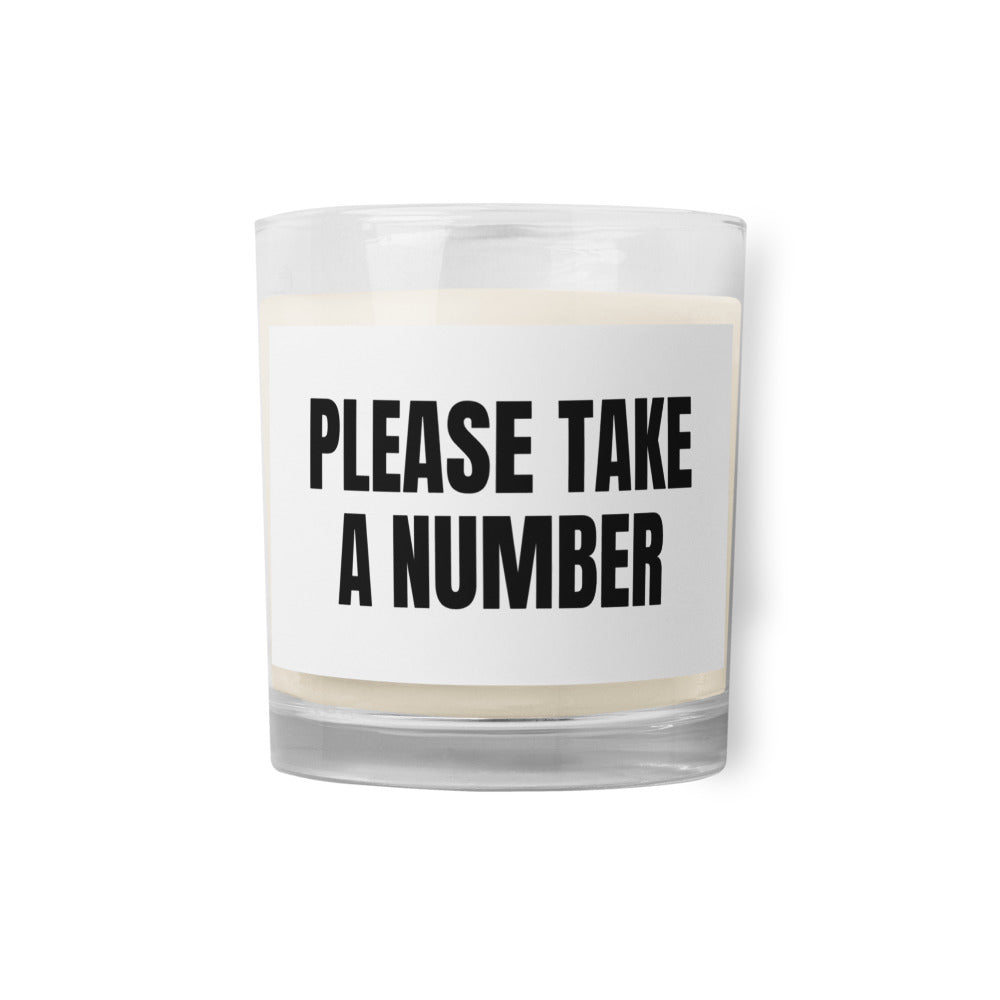 PLEASE TAKE A NUMBER candle