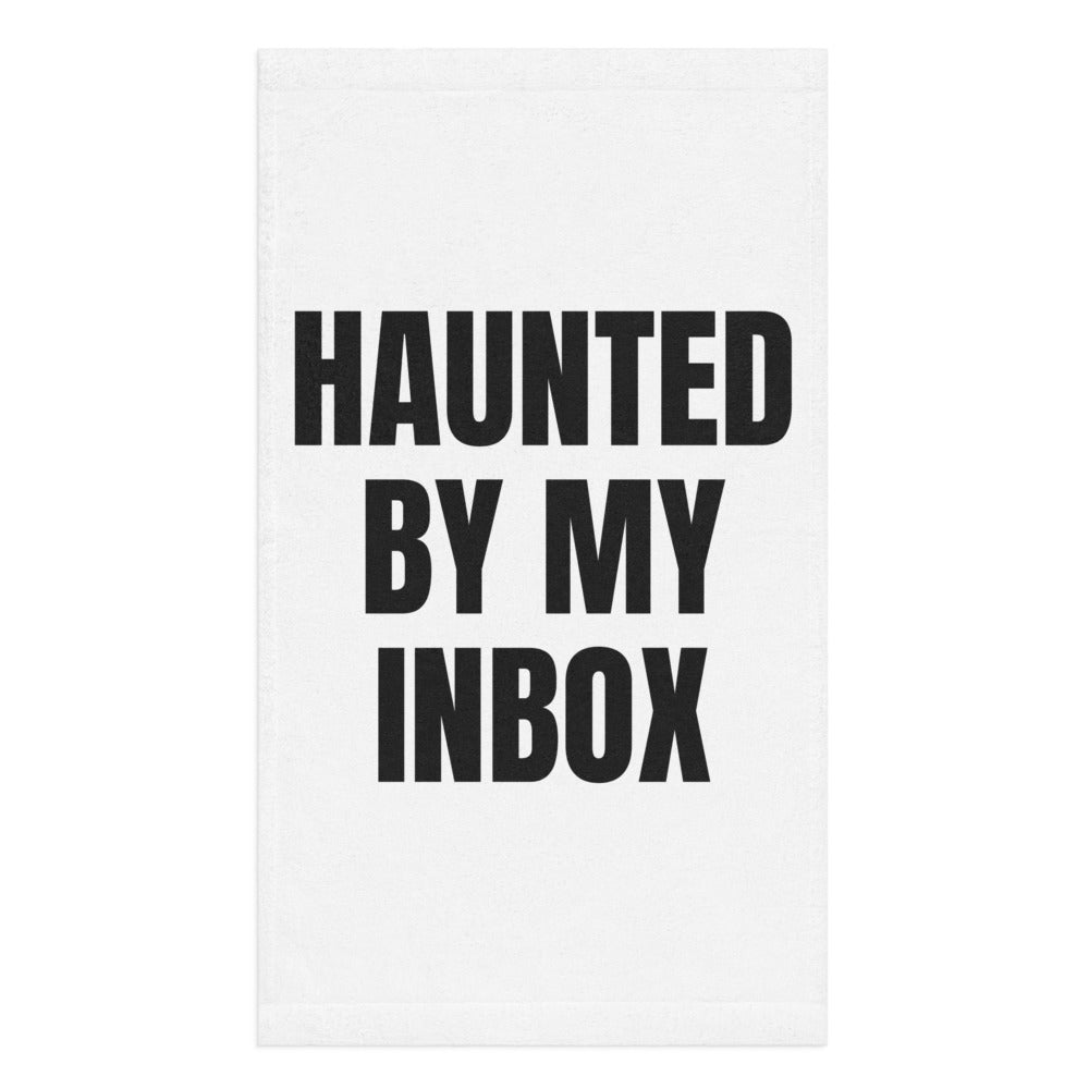 HAUNTED BY MY INBOX hand towel
