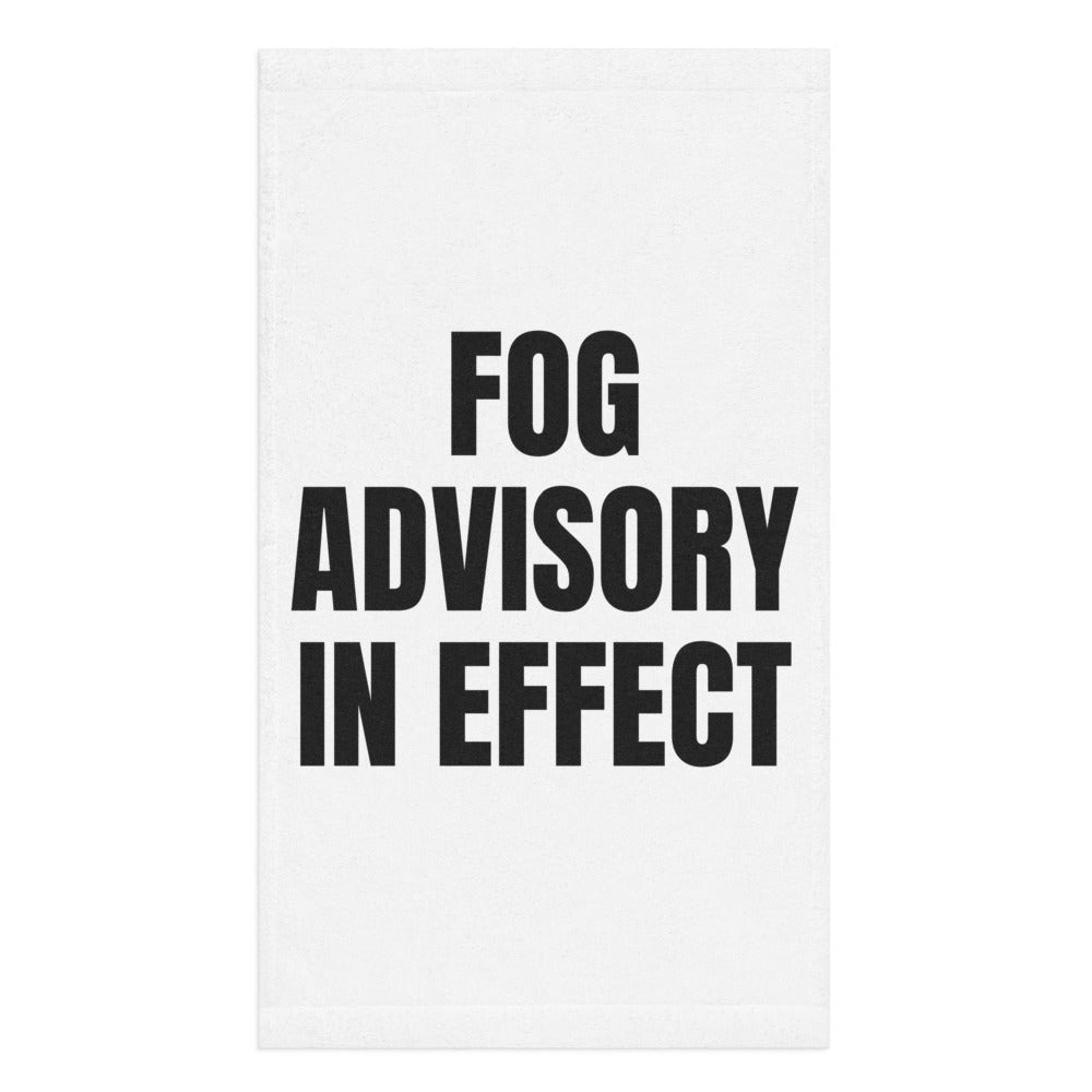 FOG ADVISORY IN EFFECT hand towel