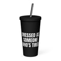 DRESSED AS SOMEONE WHO'S TIRED tumbler, black