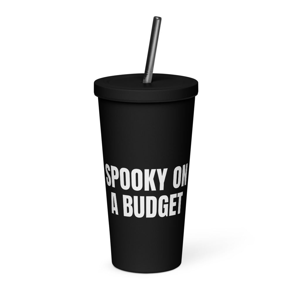 SPOOKY ON A BUDGET tumbler, black