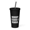 NOBODY ISSUED A MANUAL tumbler, black