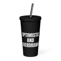 OPTIMISTIC AND OVERDRAWN tumbler, black
