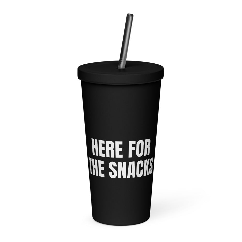 HERE FOR THE SNACKS tumbler, black