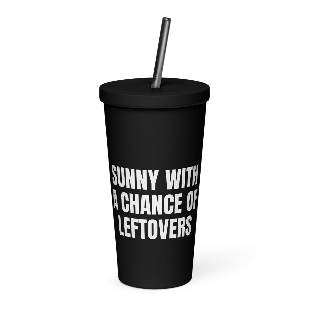 SUNNY WITH A CHANCE OF LEFTOVERS tumbler, black