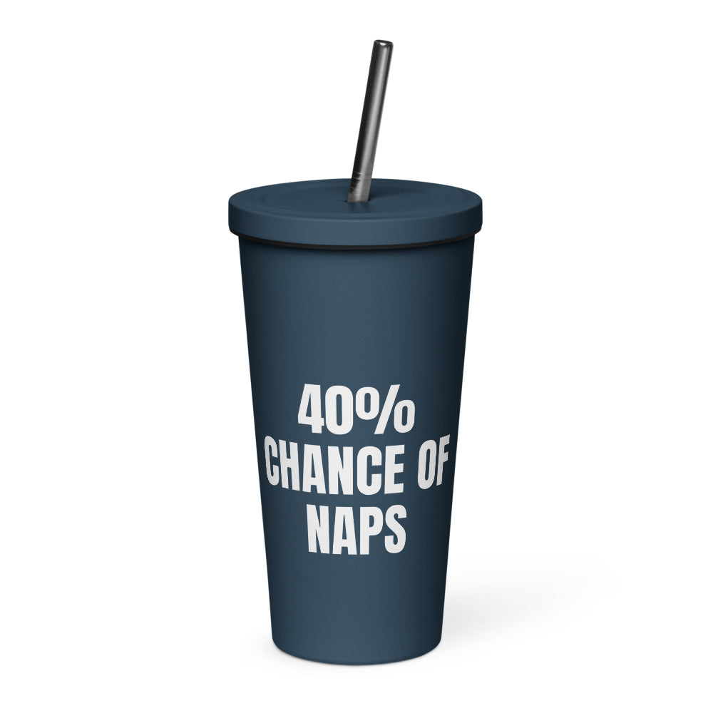 40% CHANCE OF NAPS tumbler, navy