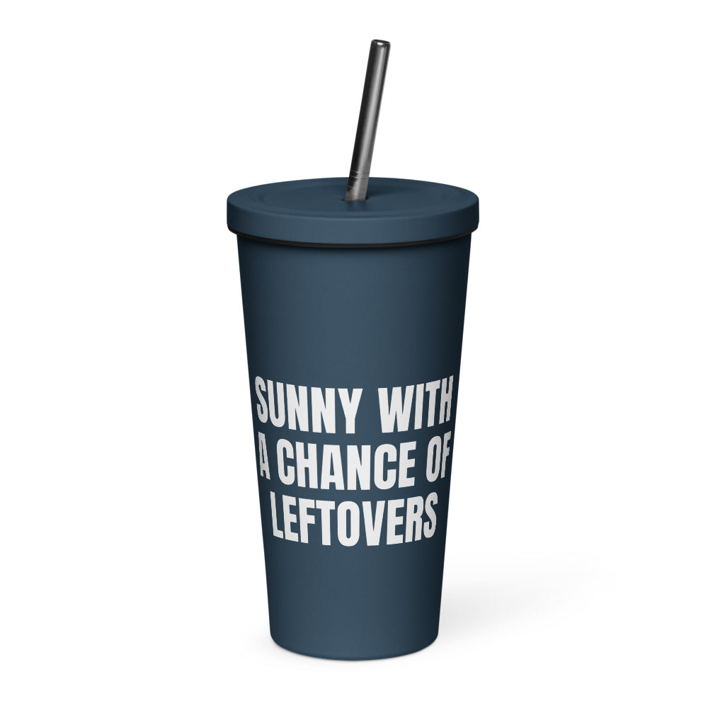 SUNNY WITH A CHANCE OF LEFTOVERS tumbler, navy