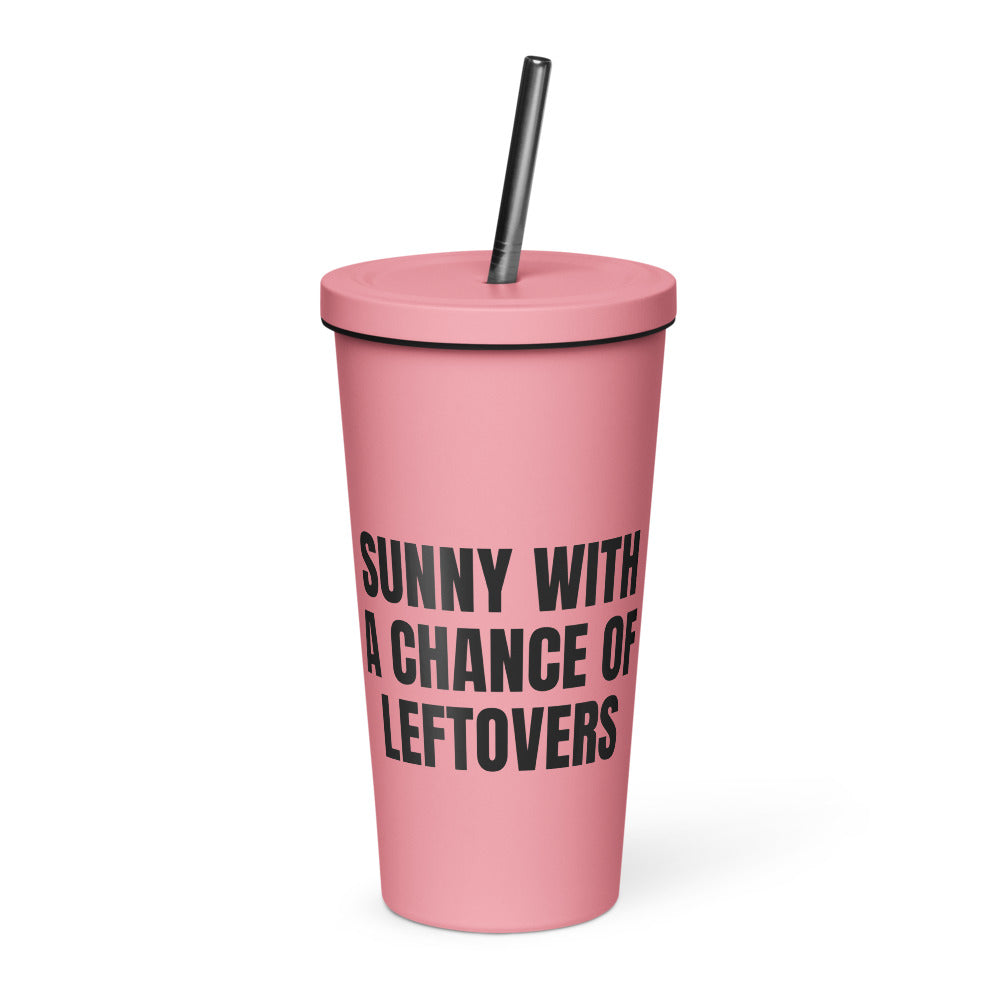 SUNNY WITH A CHANCE OF LEFTOVERS tumbler, pink